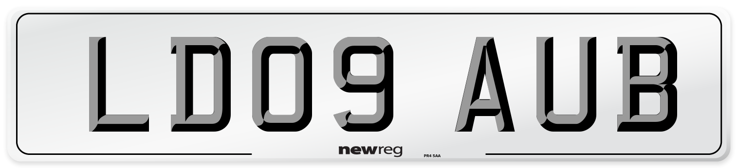 LD09 AUB Number Plate from New Reg